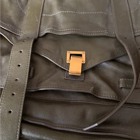 Proenza Schouler Olive Green PS 1 Leather Tote - Picture 4 of 5